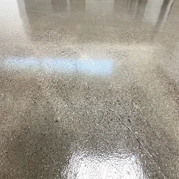 Freshly polished concrete floor